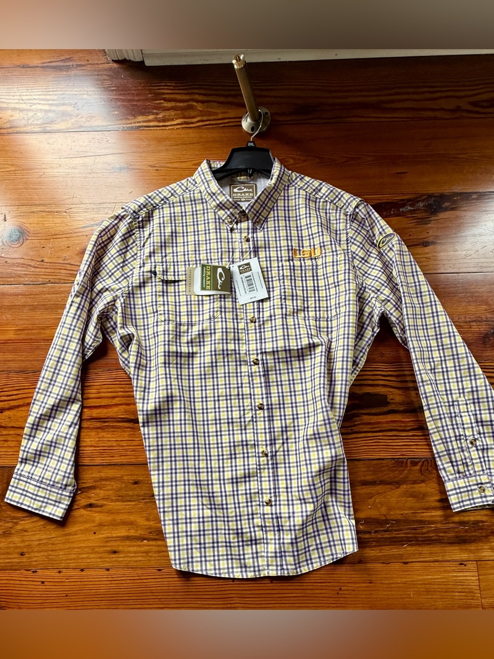 NWT - Drake Purple and Yellow Plaid Button-Down Shirt